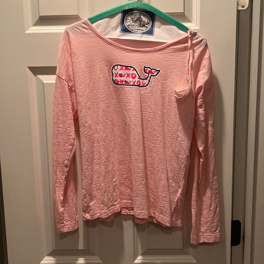 Girl’s Vineyard Vines light weight pink breezy long sleeve tee sz 14 NEW W/TAGS